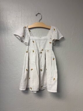 $26 ADD ON Ghanda White‎ Square Neck Dress Sunflower 3-4Y Janie and Jack Zara